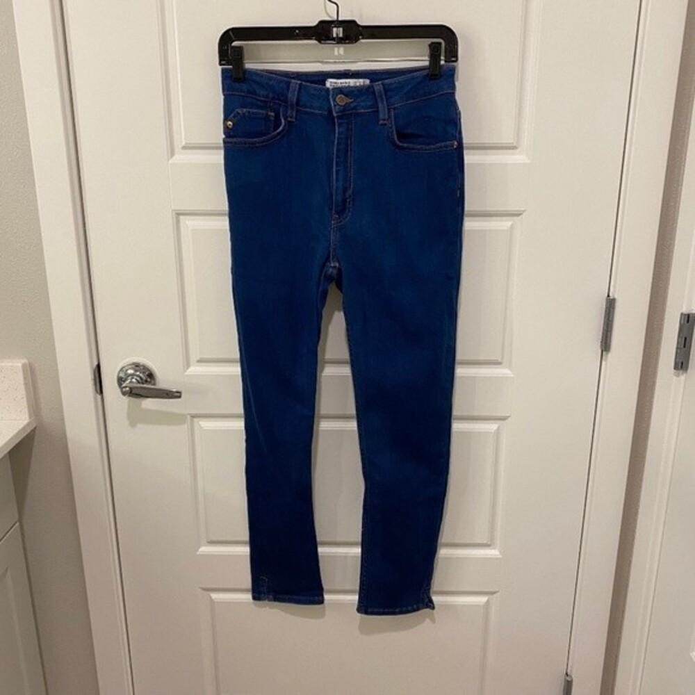 Zara Basic Z1975 Mexico High Rise Skinny Jeans Blue 10 US Comfort Stretch Pants